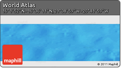 Shaded Relief Panoramic Map of the Area around 16° 19' 2" N, 21° 10' 29" W
