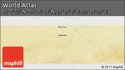 Physical Panoramic Map of the Area around 16° 19' 2" N, 24° 43' 30" E