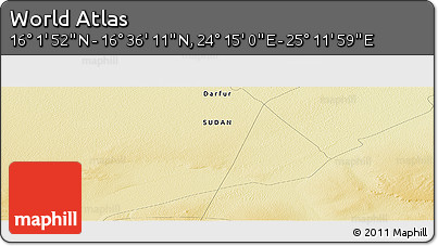 Physical Panoramic Map of the Area around 16° 19' 2" N, 24° 43' 30" E