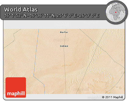 Satellite 3D Map of the Area around 16° 19' 2" N, 25° 34' 30" E