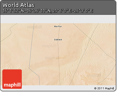 Satellite 3D Map of the Area around 16° 19' 2" N, 25° 34' 30" E