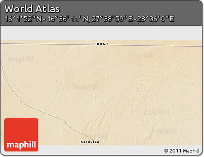 Satellite 3D Map of the Area around 16° 19' 2" N, 28° 7' 30" E