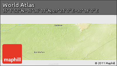 Physical Panoramic Map of the Area around 16° 19' 2" N, 29° 49' 30" E
