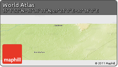 Physical Panoramic Map of the Area around 16° 19' 2" N, 29° 49' 30" E