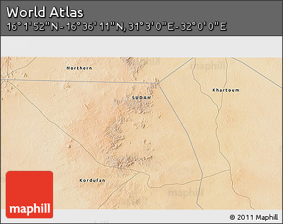 Satellite 3D Map of the Area around 16° 19' 2" N, 31° 31' 29" E