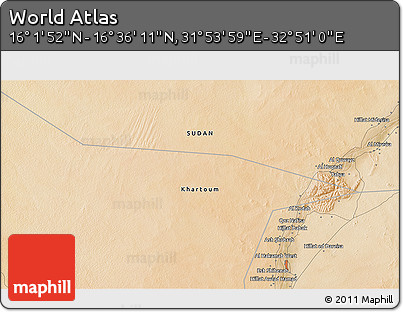 Satellite 3D Map of the Area around 16° 19' 2" N, 32° 22' 30" E