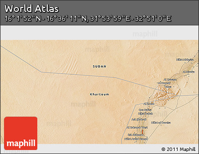 Satellite 3D Map of the Area around 16° 19' 2" N, 32° 22' 30" E