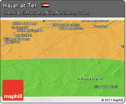 Political Panoramic Map of Hajar At Ter
