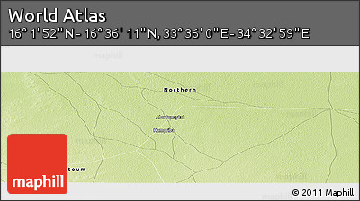 Physical Panoramic Map of the Area around 16° 19' 2" N, 34° 4' 30" E