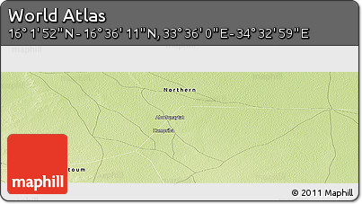 Physical Panoramic Map of the Area around 16° 19' 2" N, 34° 4' 30" E