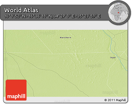 Physical 3D Map of the Area around 16° 19' 2" N, 34° 55' 29" E