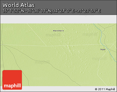 Physical 3D Map of the Area around 16° 19' 2" N, 34° 55' 29" E