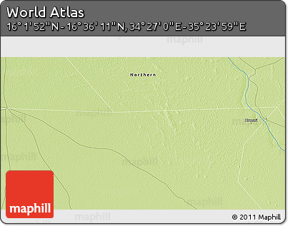 Physical 3D Map of the Area around 16° 19' 2" N, 34° 55' 29" E