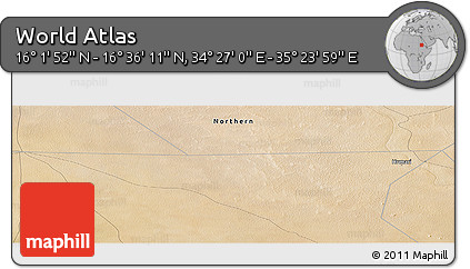 Satellite Panoramic Map of the Area around 16° 19' 2" N, 34° 55' 29" E