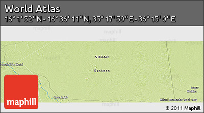 Physical Panoramic Map of the Area around 16° 19' 2" N, 35° 46' 29" E