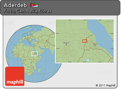 Savanna Style Location Map of Aderdeb