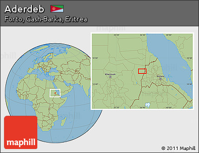 Savanna Style Location Map of Aderdeb