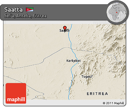 Shaded Relief Panoramic Map of Saatta