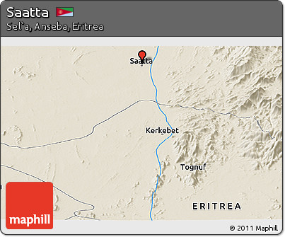 Shaded Relief Panoramic Map of Saatta