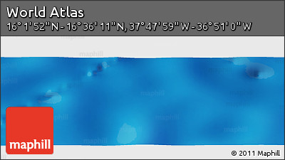 Physical Panoramic Map of the Area around 16° 19' 2" N, 37° 19' 30" W