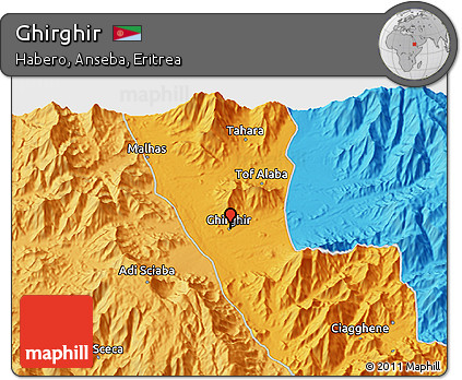 Political 3D Map of Ghirghir