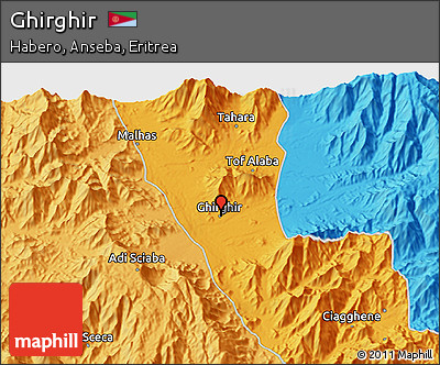 Political 3D Map of Ghirghir
