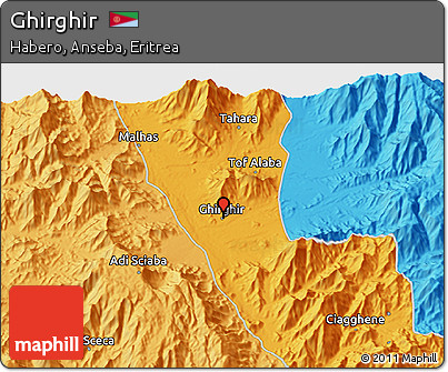 Political 3D Map of Ghirghir