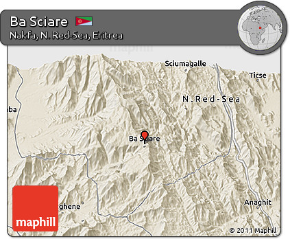 Shaded Relief 3D Map of Ba Sciare