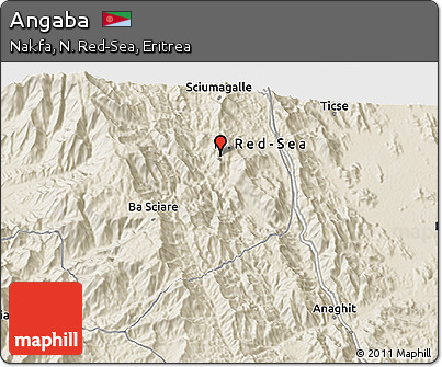 Shaded Relief 3D Map of Angaba