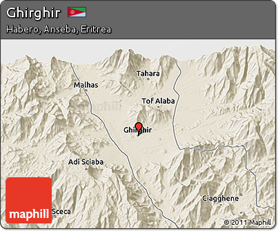 Shaded Relief 3D Map of Ghirghir
