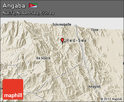 Shaded Relief 3D Map of Angaba