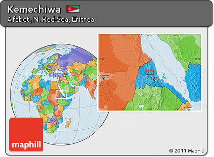 Political Location Map of Kemechiwa