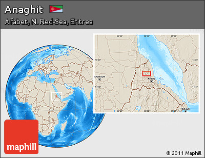 Shaded Relief Location Map of Anaghit