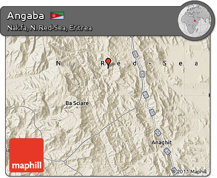 Shaded Relief Map of Angaba
