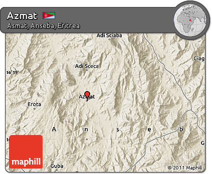 Shaded Relief Map of Azmat