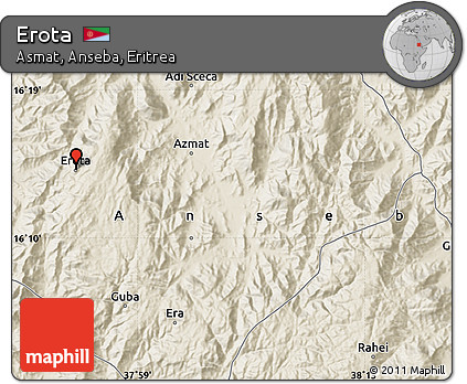 Shaded Relief Map of Erota