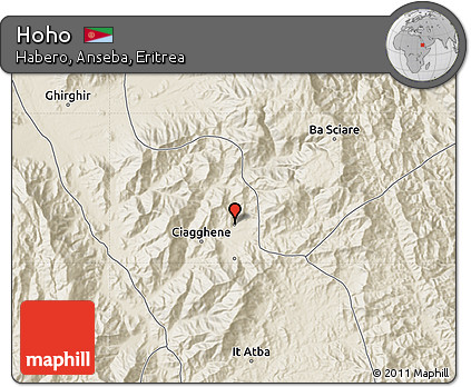 Shaded Relief Map of Hoho