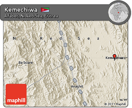 Shaded Relief Map of Kemechiwa