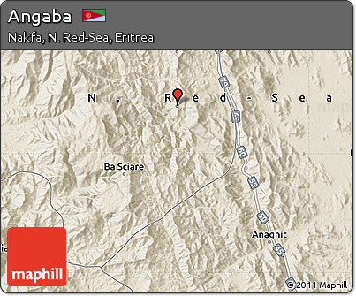 Shaded Relief Map of Angaba