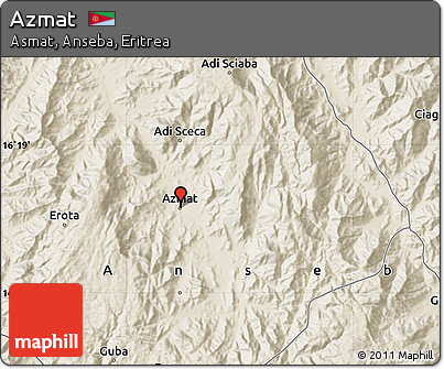 Shaded Relief Map of Azmat