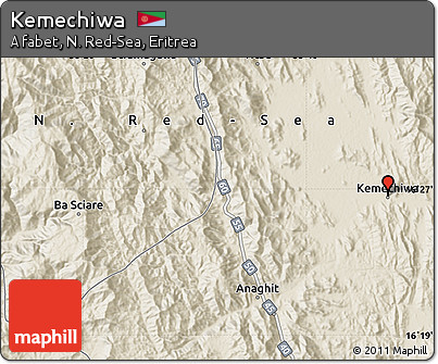 Shaded Relief Map of Kemechiwa