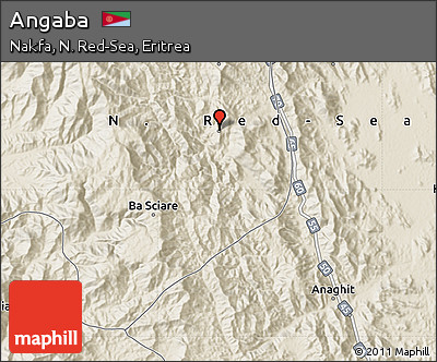 Shaded Relief Map of Angaba