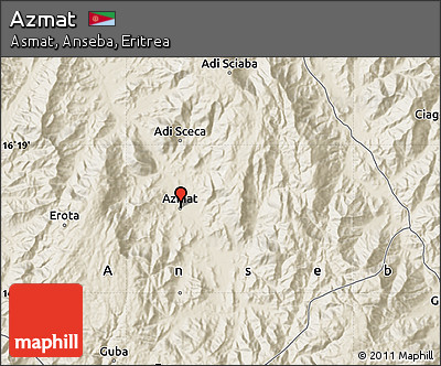 Shaded Relief Map of Azmat