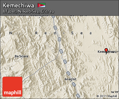 Shaded Relief Map of Kemechiwa