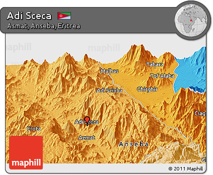 Political Panoramic Map of Adi Sceca