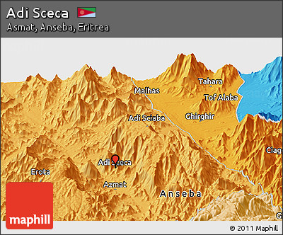 Political Panoramic Map of Adi Sceca