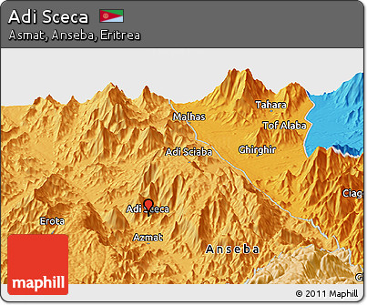 Political Panoramic Map of Adi Sceca