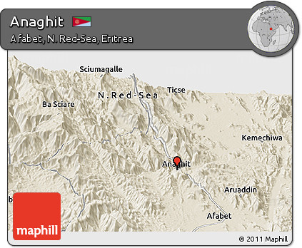 Shaded Relief Panoramic Map of Anaghit