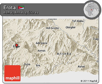 Shaded Relief Panoramic Map of Erota