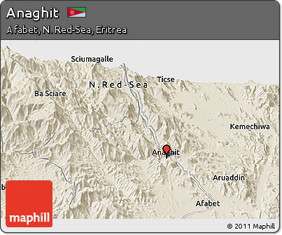 Shaded Relief Panoramic Map of Anaghit